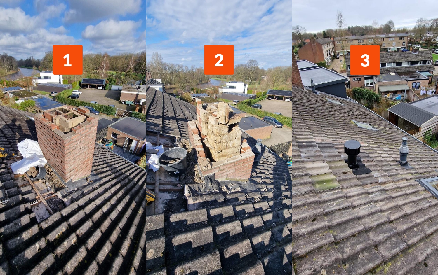 Schoorsteen verwijderen (stappen)